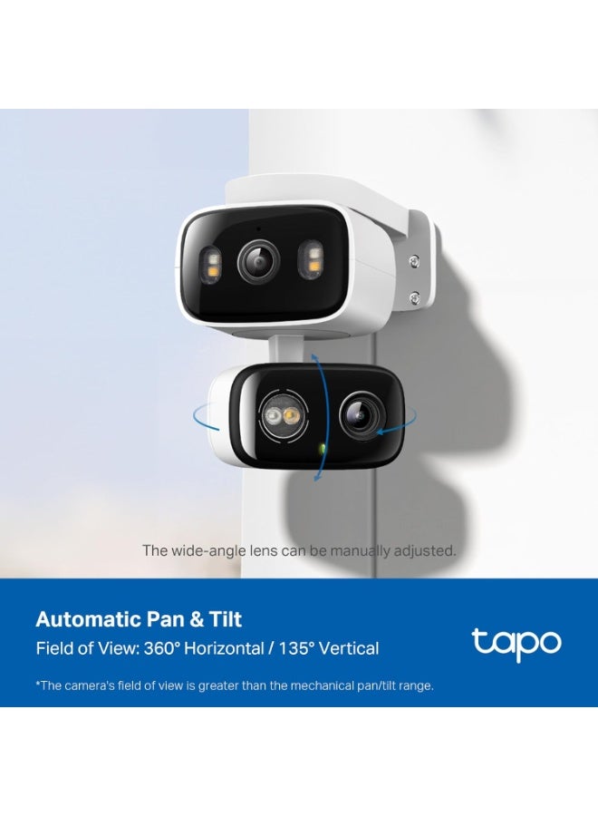 Tapo 2K 3MP Indoor/Outdoor Dual Lens Pan/Tilt Security Camera – 125° Wide-Angle + 6mm Telephoto, 360° Pan, Free Person/Vehicle Detection, SD/Cloud Storage, Works w/Alexa & Google Home – HybridCam Duo - Image 4
